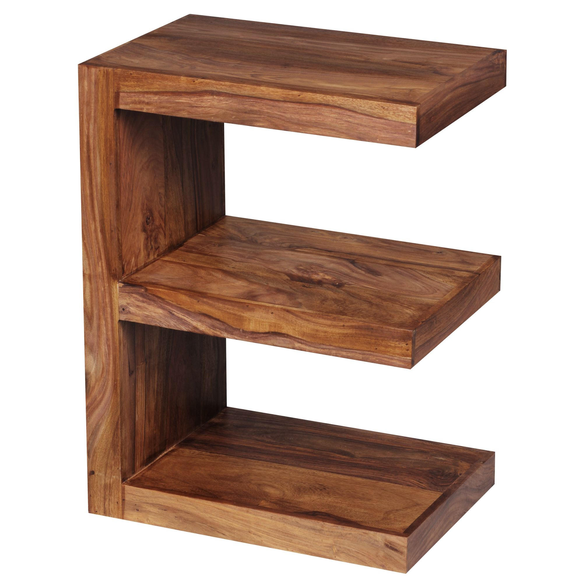 BEISTELLTISCH Massivholz E-Konstruktion Cubeform Handgefertigt NAKO, Braun 45x30x60 cm - Braun, Holz (30/45/60cm) - KADIMA DESIGN
