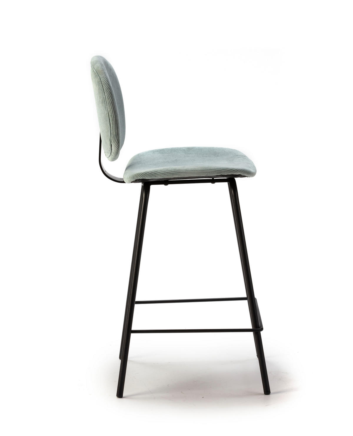 HOCKERN (Set aus 2) aus cordstoff mit schwarzen metallbeinen - arus 44/50/65 cm - Schwarz, Textil (50/65/44cm) - Calicosy