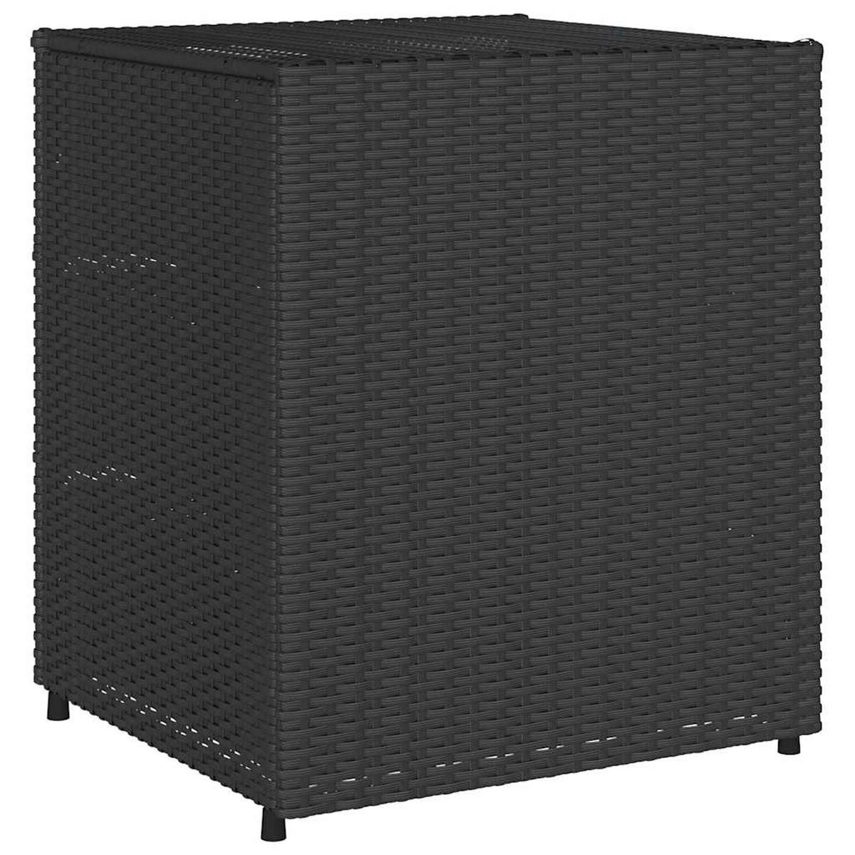 GARTENSCHRANK Schwarz 55/59/69 Cm Poly Rattan - Schwarz, Kunststoff (55/69/59cm) - vidaXL