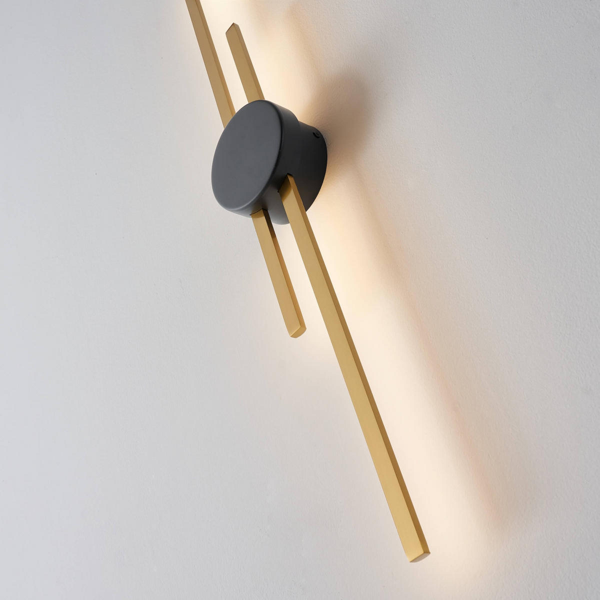 WANDLEUCHTE Pia, Messing und Schwarz, 89cm - Schwarz, Metall (12/89/12cm) - KOSILUM