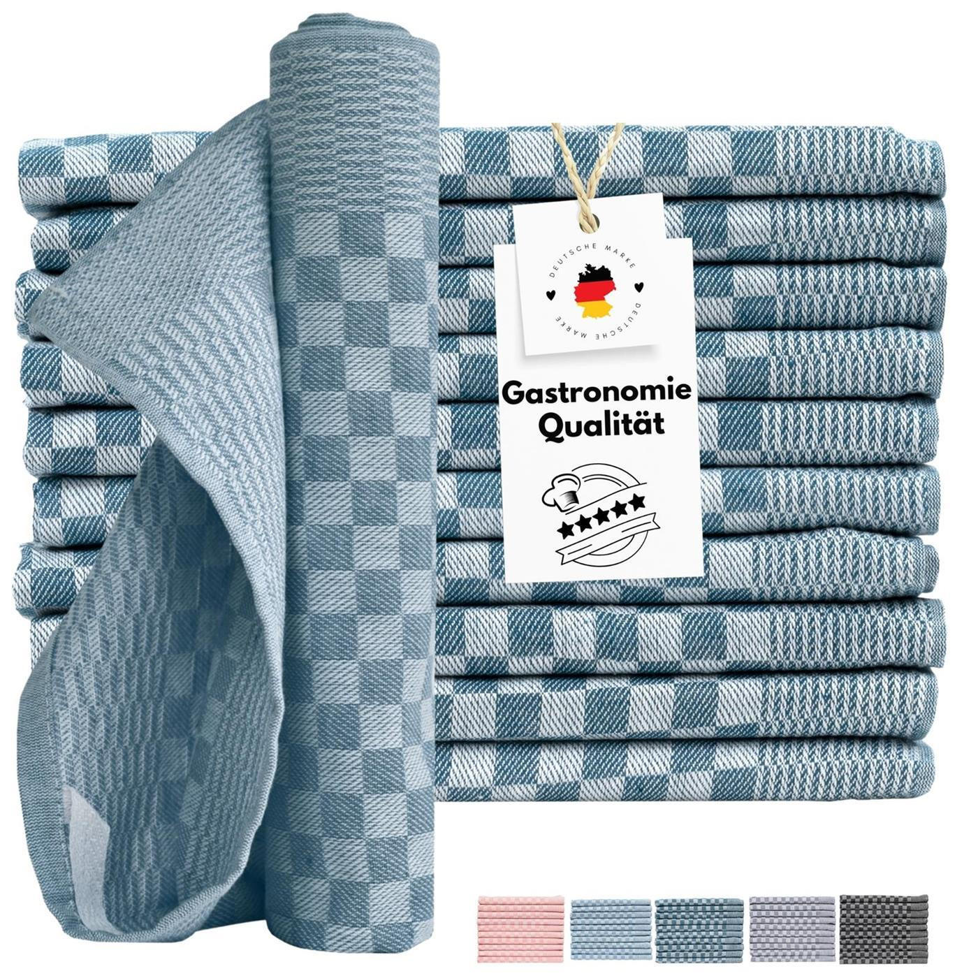 GESCHIRRTÜCHER 50x70 cm im 10er Set aus 100% Baumwolle, Zwirn-Qualität Grubentücher Petrol - Petrol, Textil (50/70cm) - Carpe Sonno