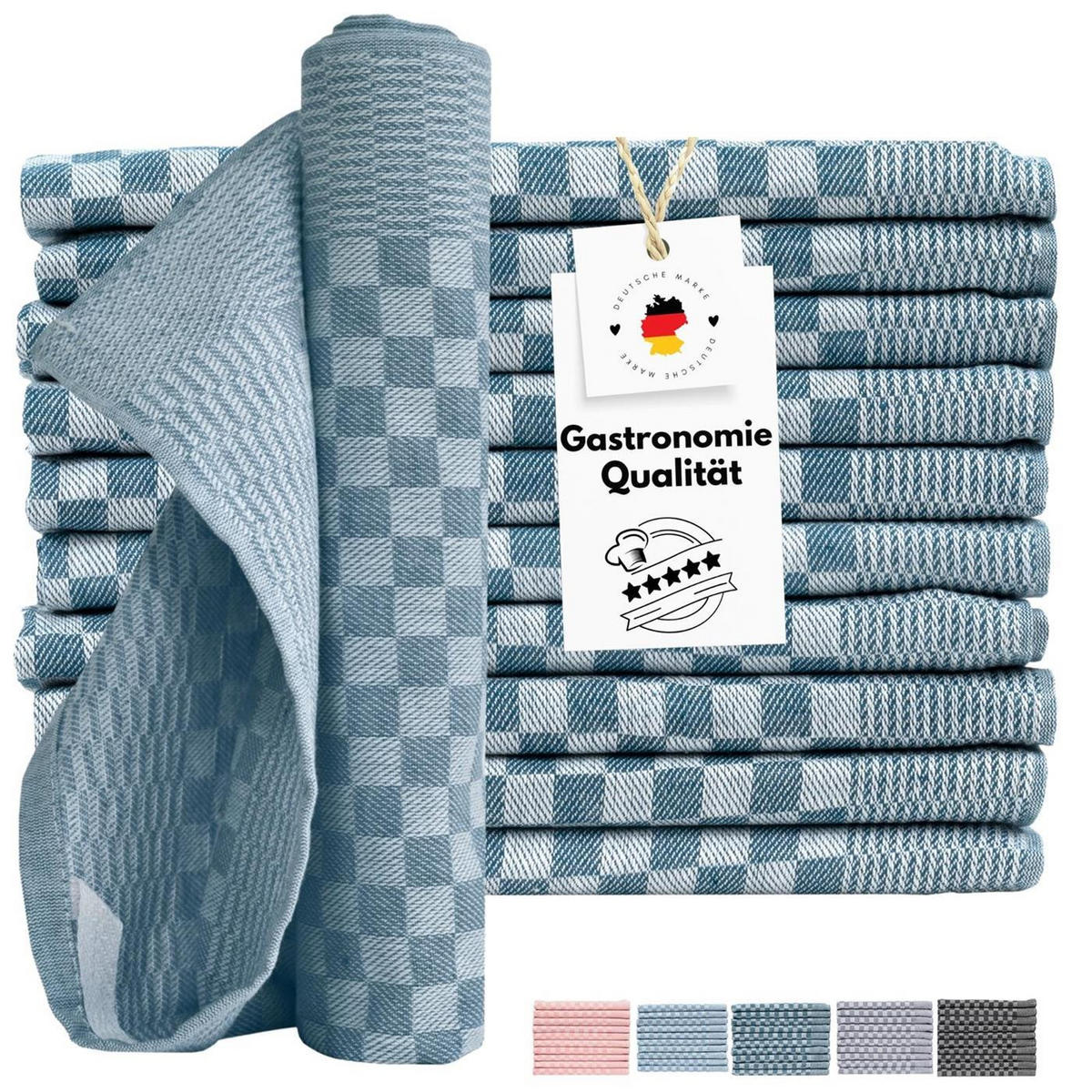 GESCHIRRTÜCHER 50x70 cm im 10er Set aus 100% Baumwolle, Zwirn-Qualität Grubentücher Petrol - Petrol, Textil (50/70cm) - Carpe Sonno