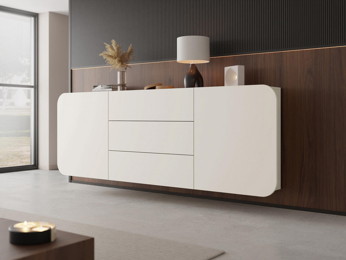 KOMMODE A Rene 2D3S - Kaschmir, Holzwerkstoff (200/70/36cm) - MIRJAN24