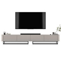 TV omarica Aurora, komplet 2 kosov s kovinskim okvirjem, mat kašmir, 280 cm - kašmir/črna, kovina/leseni material (280/44/35cm) - Meble Lindner