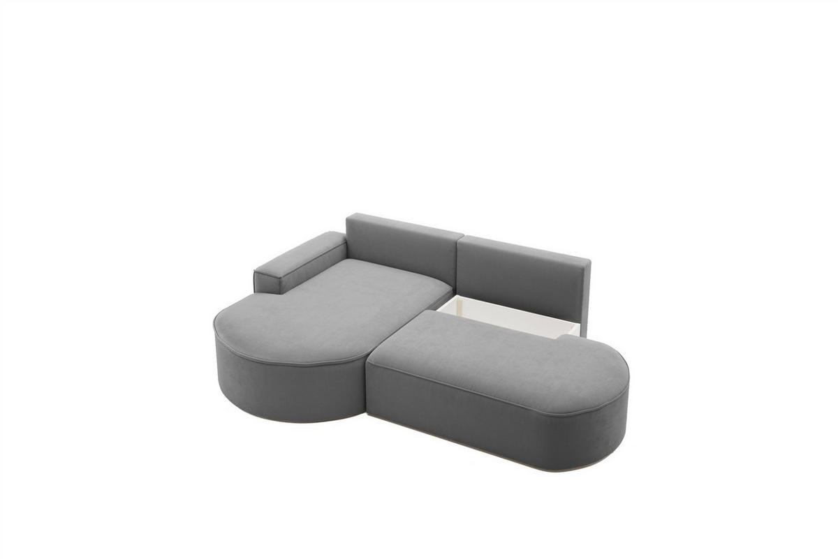 ECKSOFA Girona Mit Schlaffunktion - Dunkelgrau, Holzwerkstoff/Textil (278/179cm) - Fun Möbel