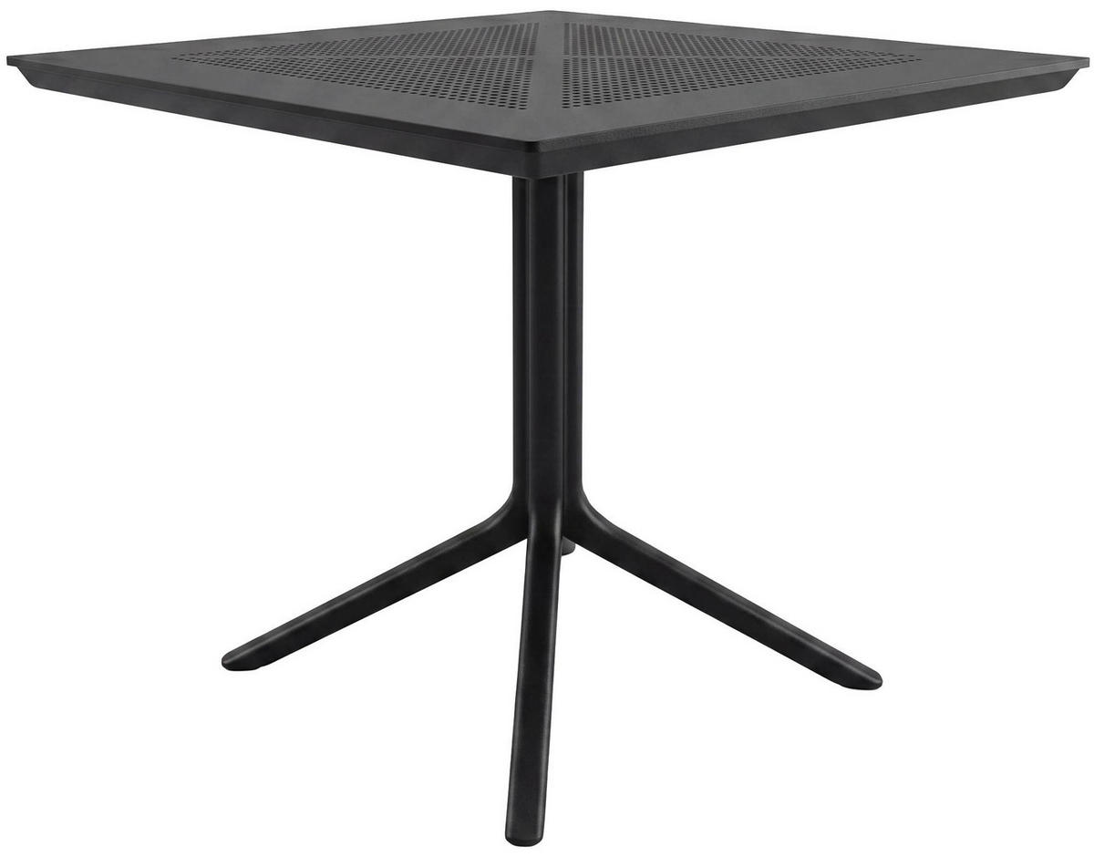 GARTENTISCH eckig 80/80/74 cm Kunststoff Schwarz - Schwarz, Kunststoff (80/80/74cm) - CLP