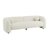 SOFA 3-Sitzer - Bouclé-Stoff - Weiß - Elfenbeinweiß - OVOTAS - Weiß, Textil (226/68/86cm) - Vente-Unique