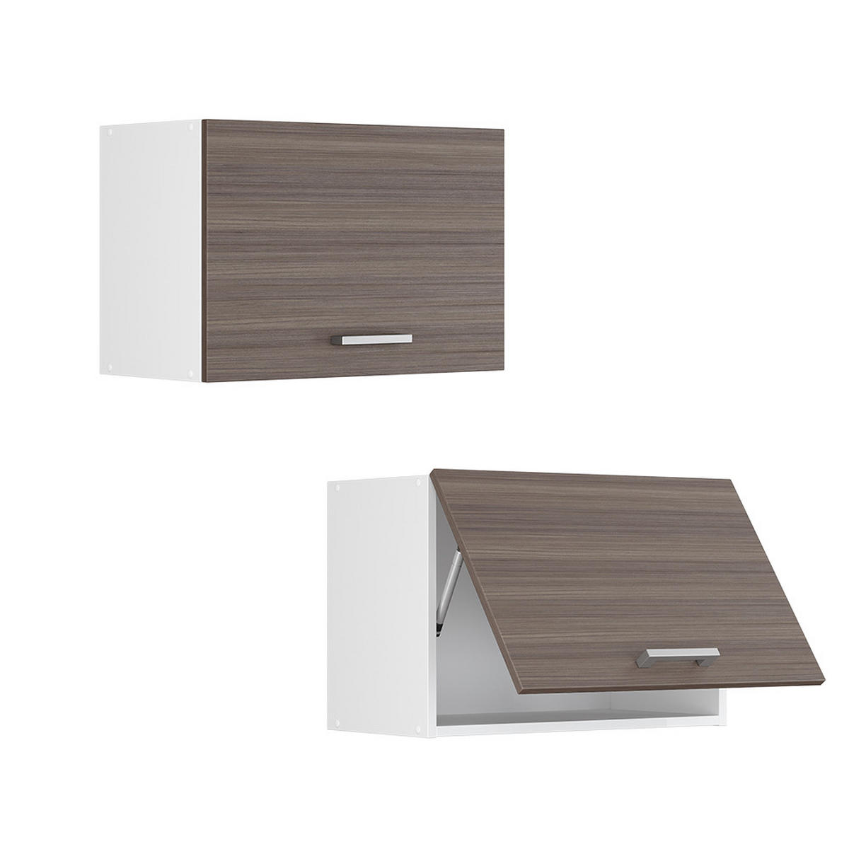 HÄNGESCHRANK R-Line Grau 60 cm Flach - Weiß/Braun, Holzwerkstoff (60/40/31cm) - Vicco