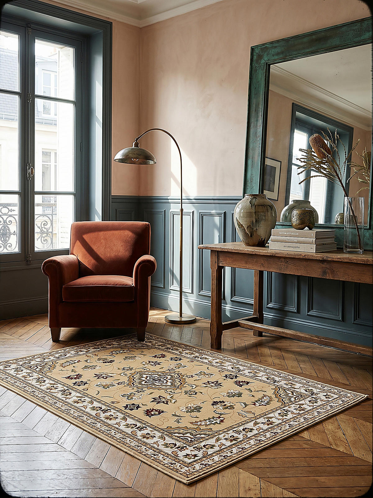 TEPPICH GLAZERT, klassisch-floral, Braun, 160 x 230 cm - Braun, Textil (230/160cm) - KADIMA DESIGN