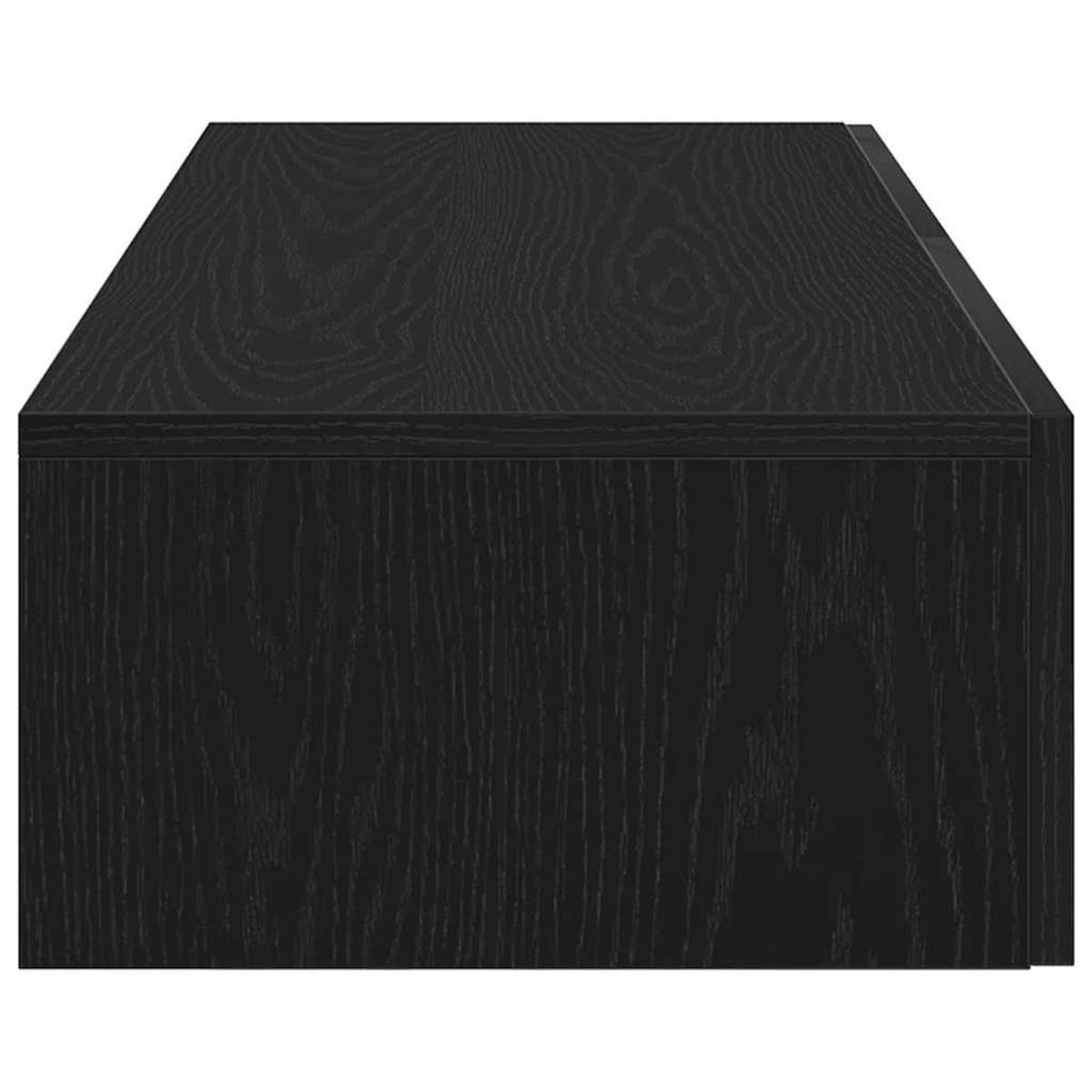 WANDREGAL Mit Schubladen Schwarz 60/26,5/15 Cm Holzwerkstoff - Schwarz, Holzwerkstoff (26.5/15/60cm) - vidaXL