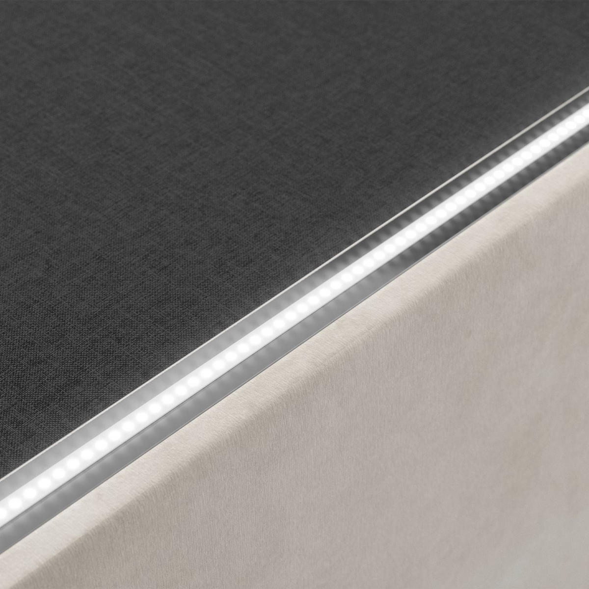 POLSTERBETT Nizza beige 180x200 cm mit Matratze - Beige, Holzwerkstoff (180/200cm) - Juskys
