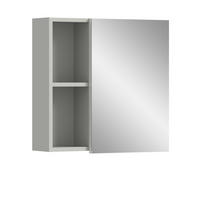 SPIEGELSCHRANK grau 55 cm, Badschrank mit Soft-Close - Grau, Glas/Holzwerkstoff (55/55/17cm) - Inn.Furn