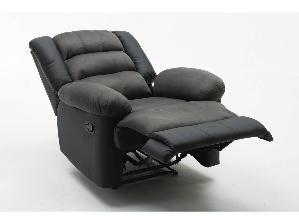 RELAXSESSEL Buckingham Schwarz/Dunkelgrau - Dunkelgrau/Schwarz, Leder/Kunststoff (85/100/93cm) - Habitat Garten