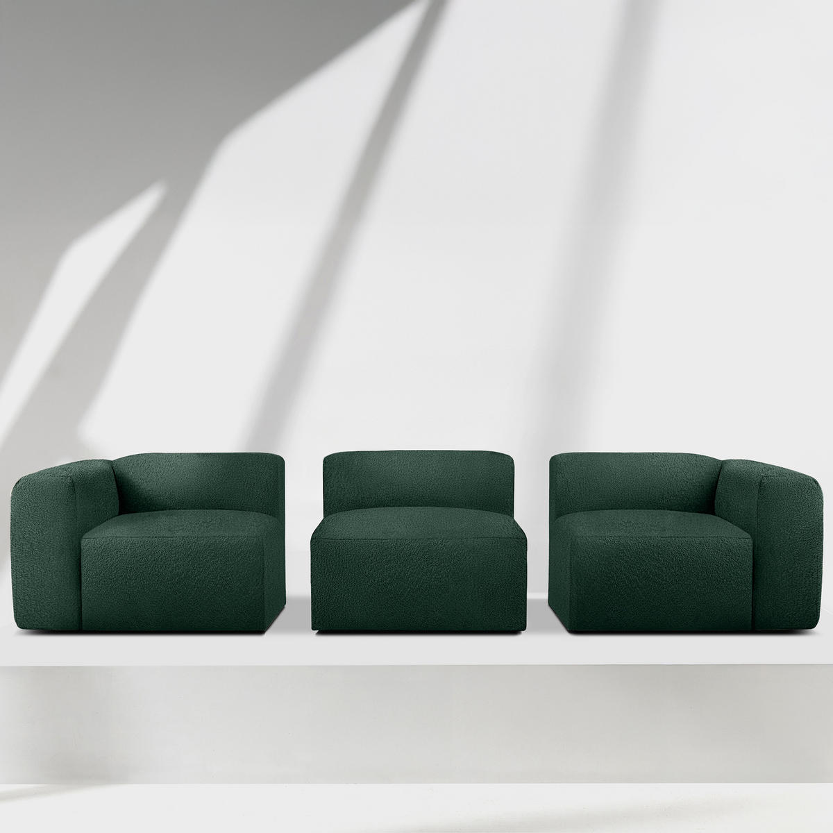 3-SITZER SOFA BUFFO, Dunkelgrün - Dunkelgrün, Holz/Holzwerkstoff (290/73/96cm) - KONSIMO®