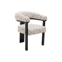 STUHL mit Armlehnen 1er - Strukturstoff Bicolor & Kautschukholz schwarz - Creme & Taupe - LIVELIA - Schwarz, Textil (60/78/64cm) - Pascal Morabito