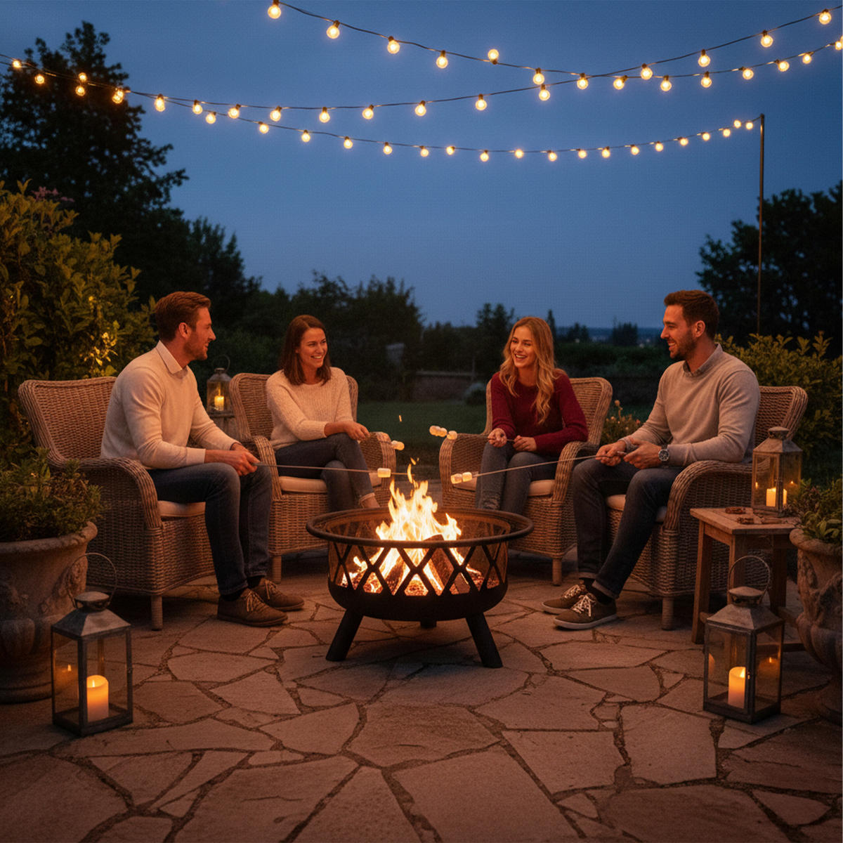 FEUERSCHALE - Schwarz, Metall (75/58/75cm) - Relaxdays