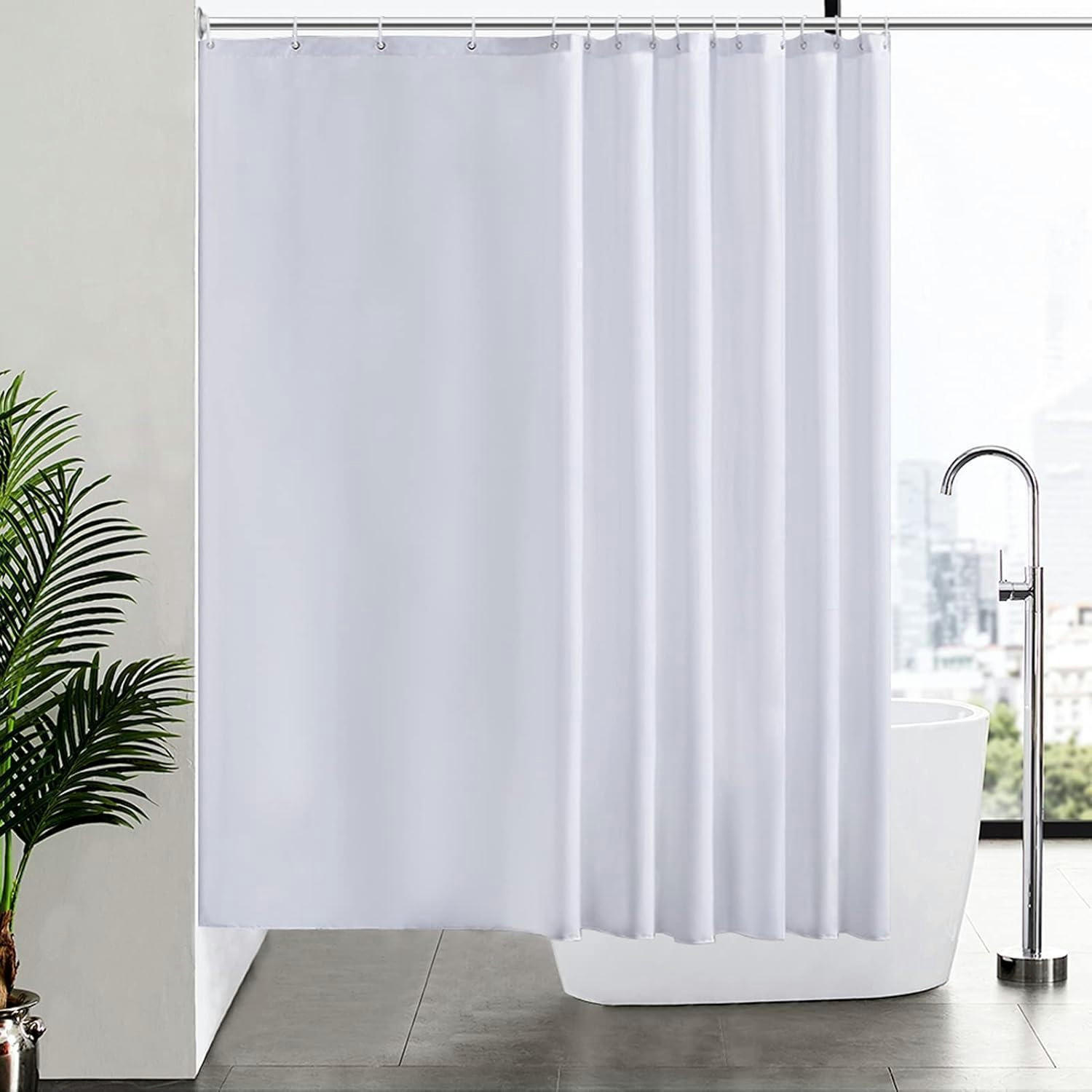 DUSCHVORHANG Überlänge 240 x 180 cm Weiß - Weiß, Textil (180/240cm)