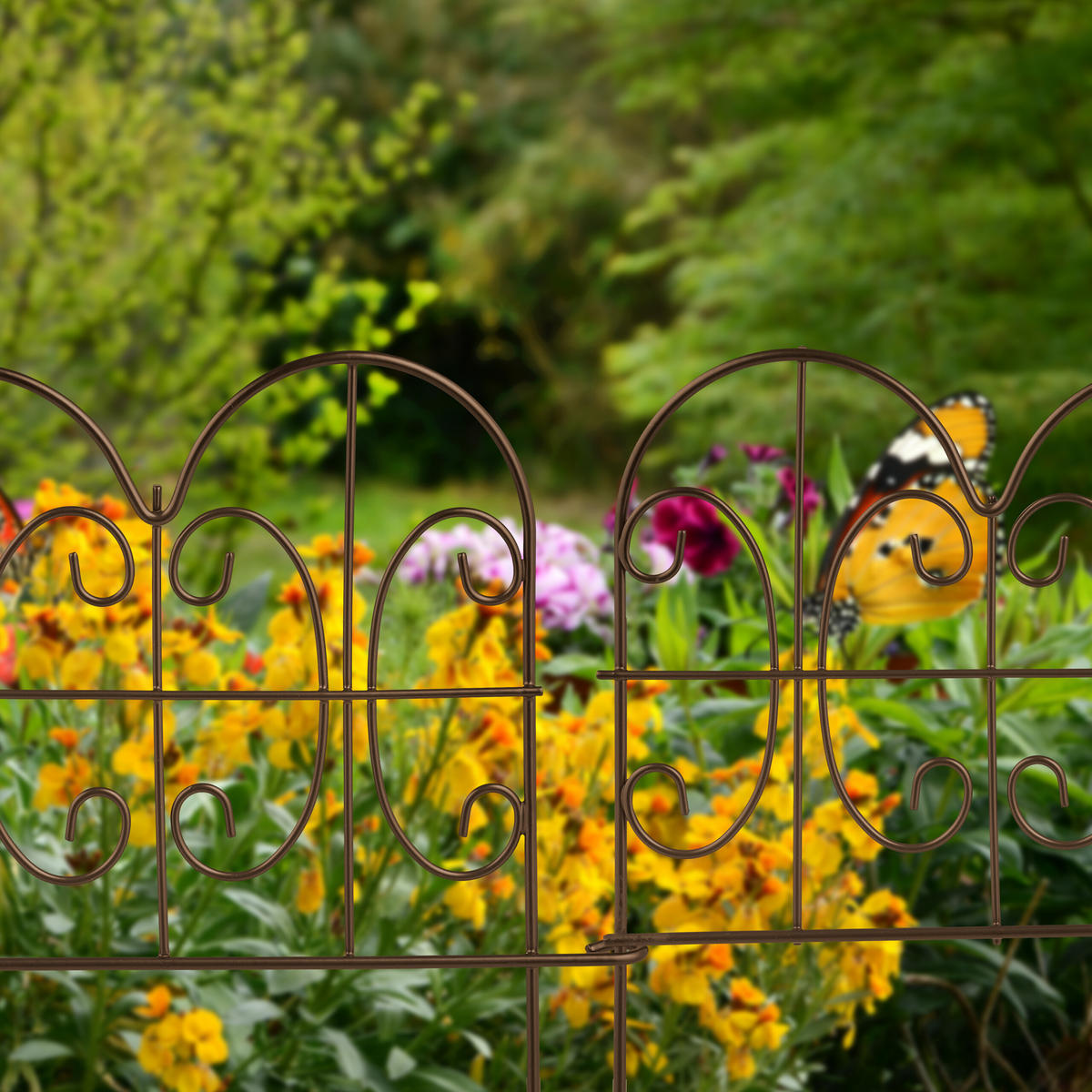 4XBEETEINFASSUNG - Braun, Metall (38.5/28/1.5cm) - Relaxdays