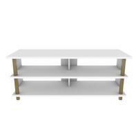 TV Board Pueblo Gold-Weiß - Goldfarben/Weiß, Holzwerkstoff (120/47/45cm) - Decorotika