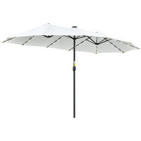 DOPPELSONNENSCHIRM Oval Schwarz+Cremeweiß - Schwarz, Kunststoff (265/450cm) - Outsunny
