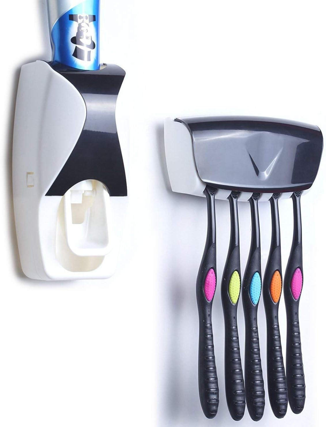 ZAHNBÜRSTENHALTER , Automatischer Zahnpastaspender - Schwarz, Kunststoff (6/3/15cm) - BELZ