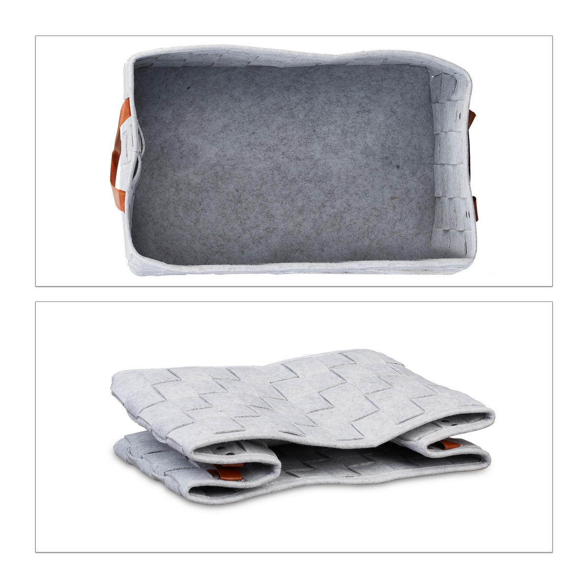 AUFBEWAHRUNGSKORB - Grau, Kunststoff/Textil (30/40/26cm) - Relaxdays