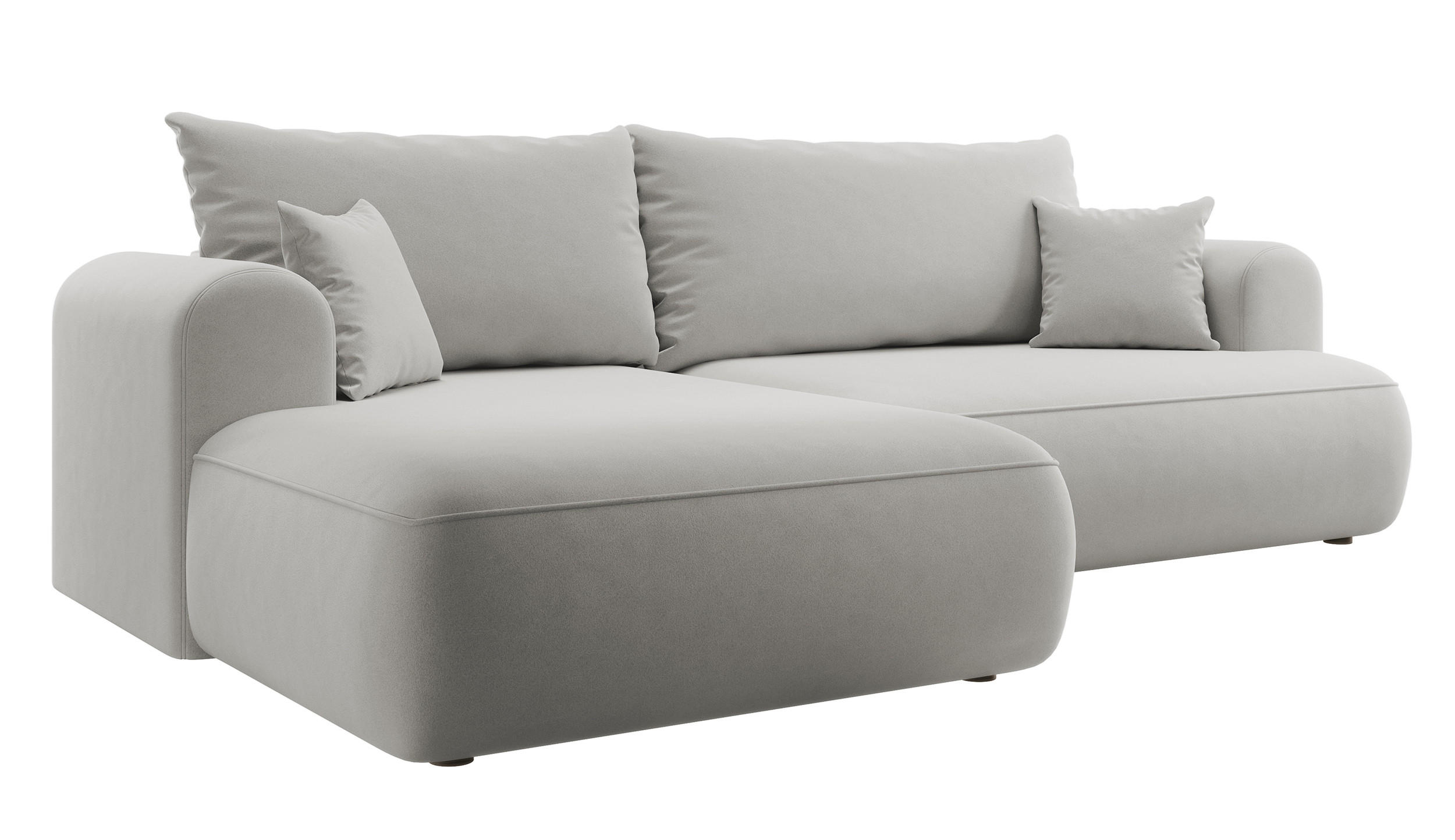 ECKSOFA Ovo Grau Velours - Schwarz/Grau, Kunststoff/Textil (260/165cm) - Selsey