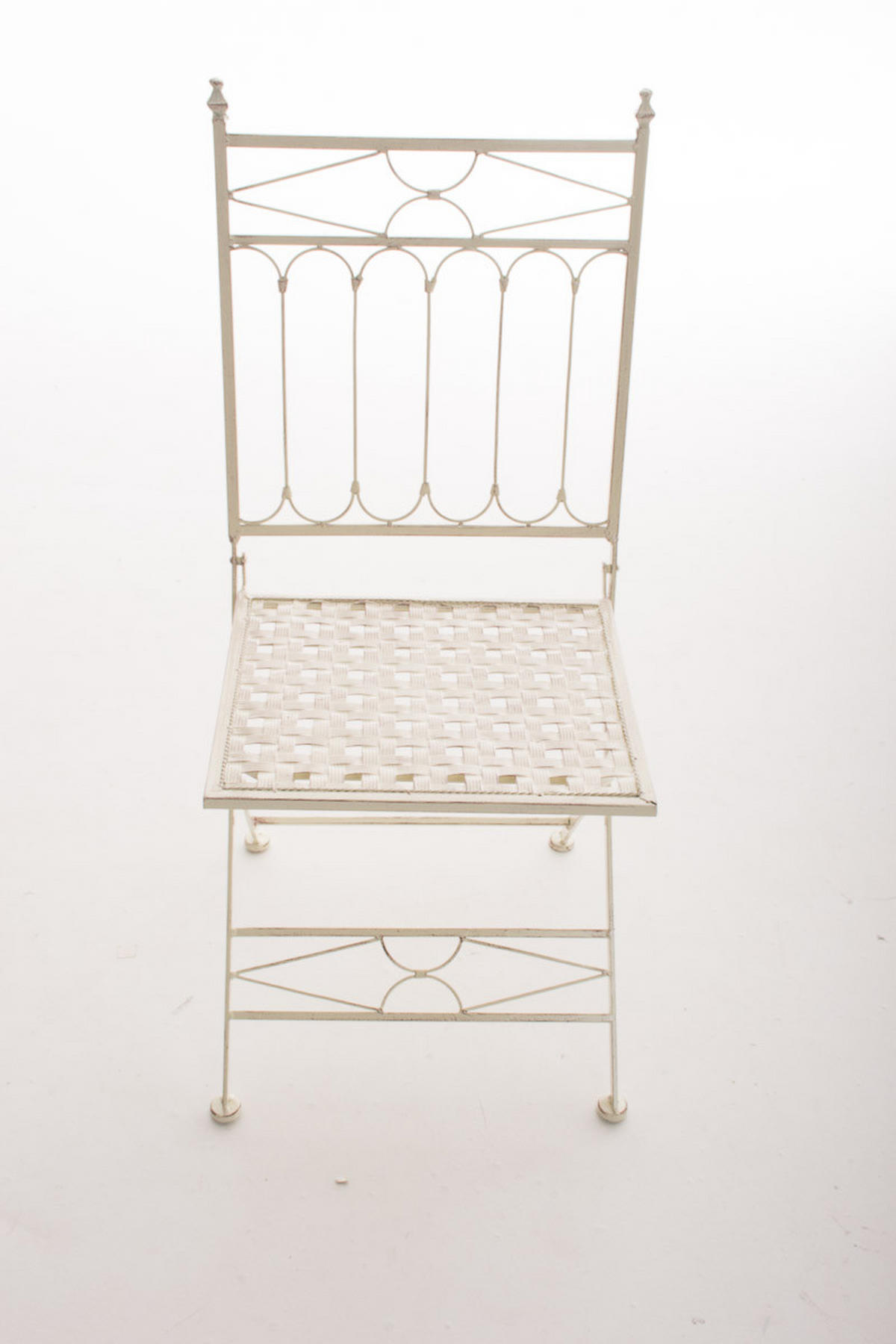 GARTENKLAPPSTUHL Metall Antik-Creme - Creme, Metall (40/95/40cm) - CLP