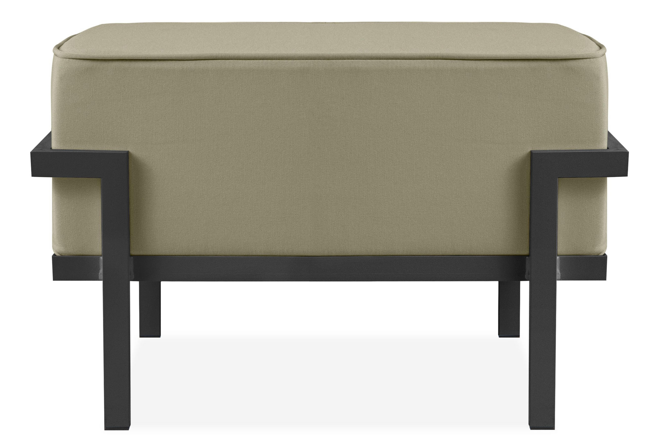 GARTENLOUNGE-HOCKER TRIGLO auf Metallfüßen, Modern, Dunkelgrau/Beige - Dunkelgrau/Beige, Textil/Metall (69/44/54cm) - KONSIMO®