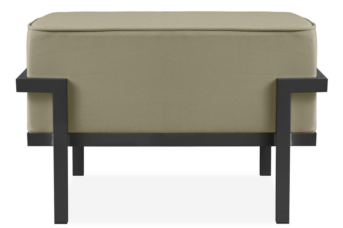 GARTENLOUNGE-HOCKER TRIGLO auf Metallfüßen, Modern, Dunkelgrau/Beige - Dunkelgrau/Beige, Textil/Metall (69/44/54cm) - KONSIMO®