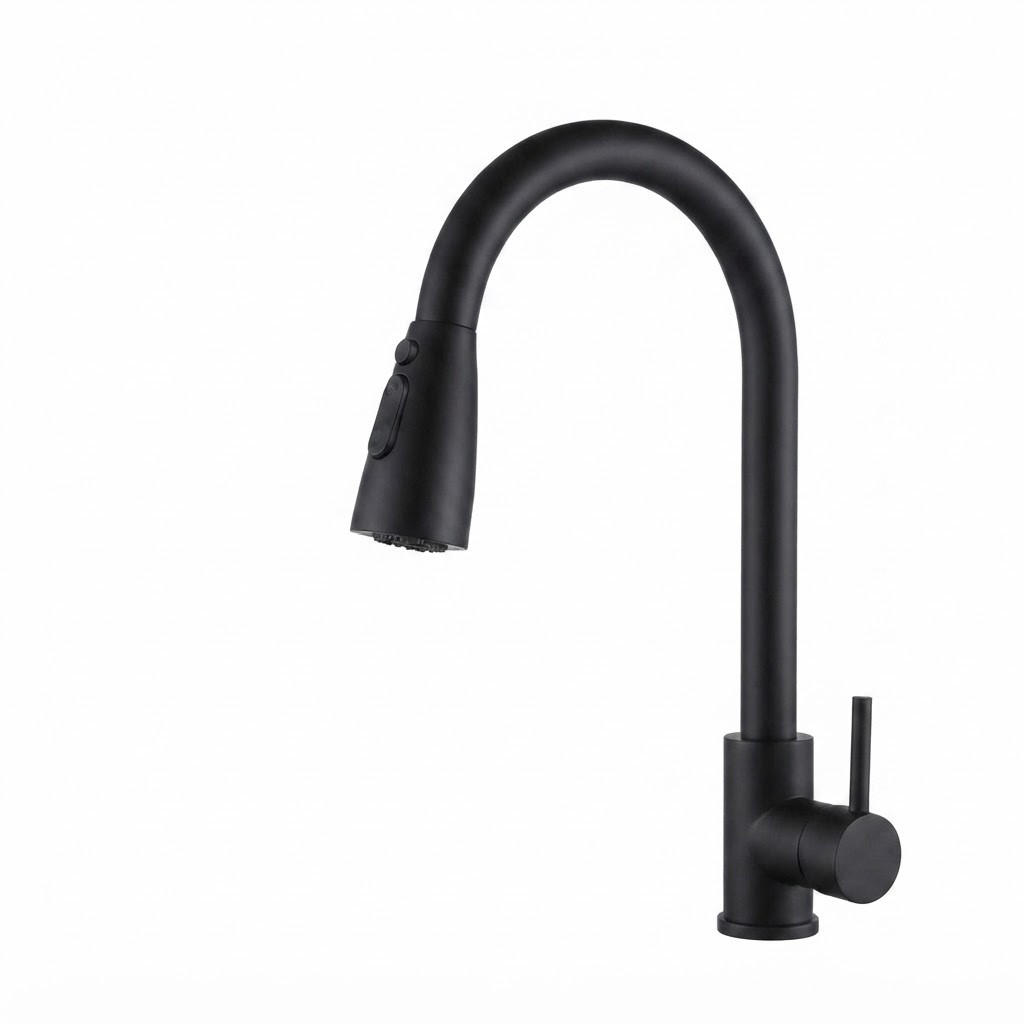 BADARMATUR, ausziehbare Ausführung mit Zulaufschlauch, 400 x 250 mm, schwarz. - Schwarz, Metall (54/7/27cm) - Vallsero