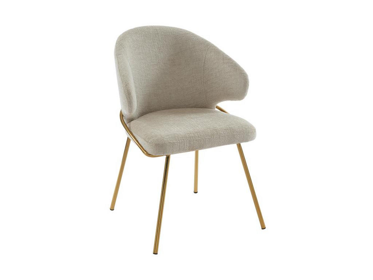 STUHL 2er-Set - Stoff & goldfarbenes Metall - Beige - LUXIVA - Beige, Textil (62/85/60cm) - Pascal Morabito