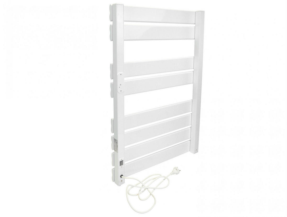 HANDTUCHTROCKNER Weiß mit Elektrosystem und Wandhalterung 500 W - Weiß, Metall (56/79/6cm) - Purline