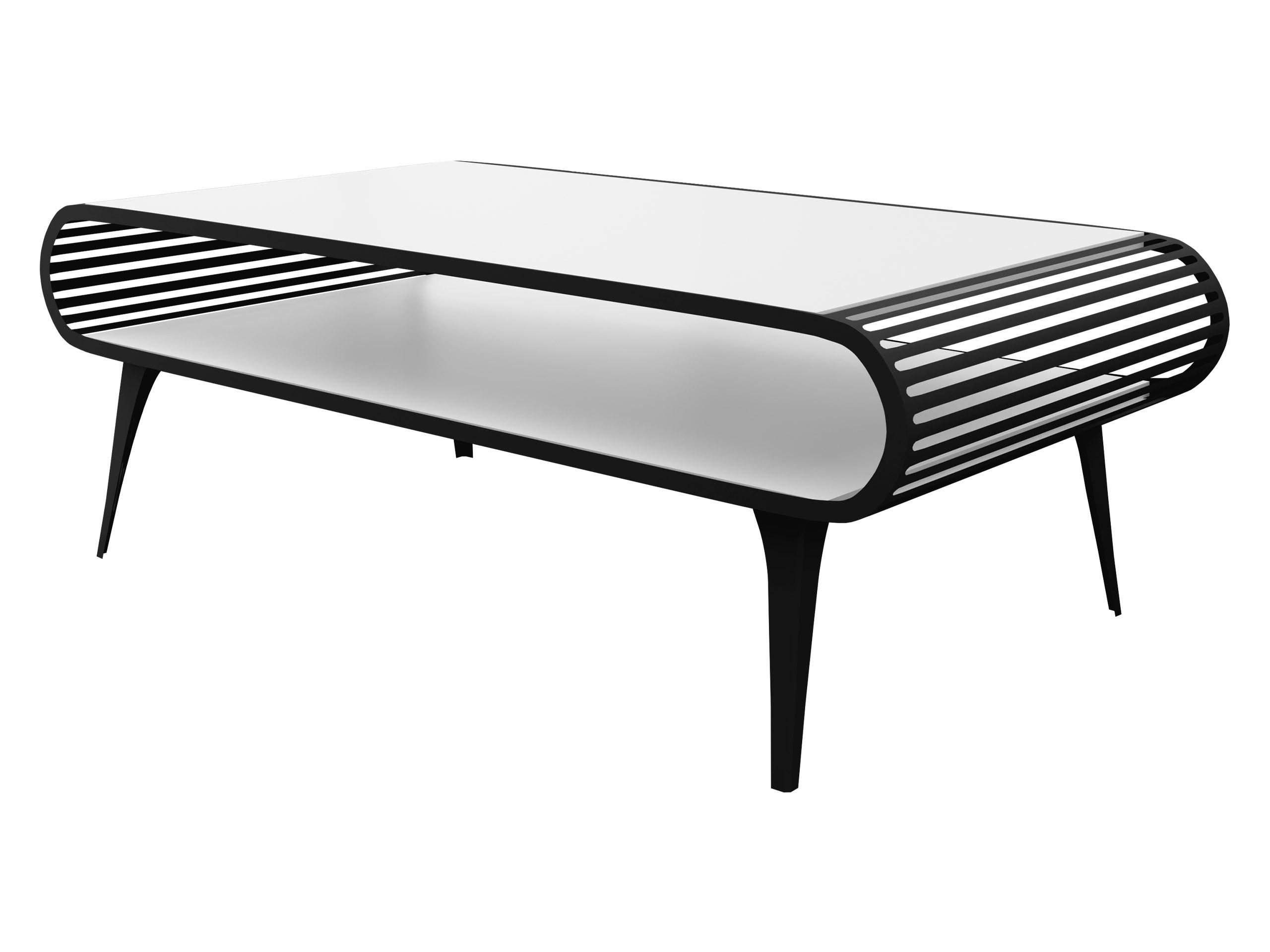 Mirjan24 Couchtisch Schwarz, Weiß 120x44x60 cm