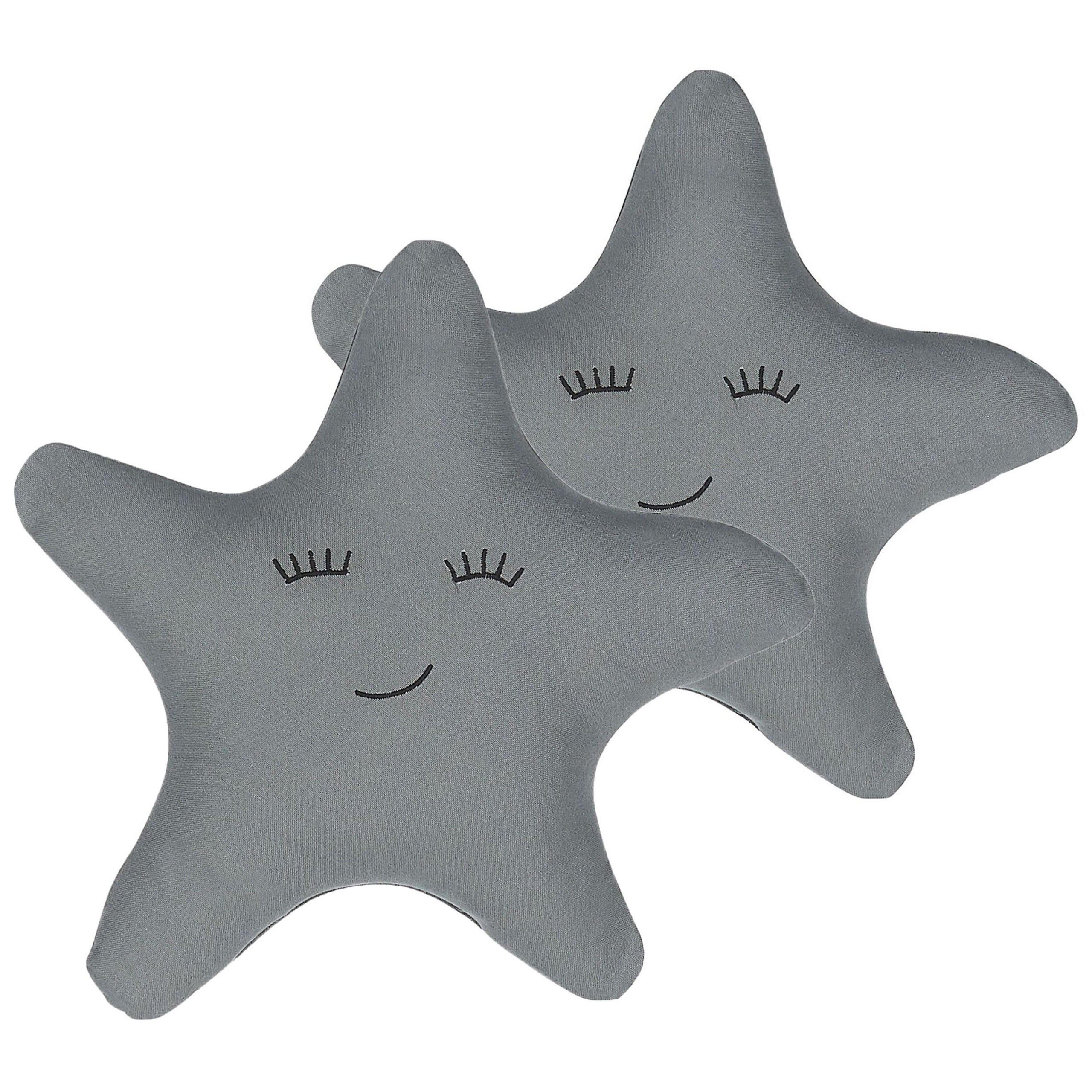 DEKOKISSEN 2er-Set Grau 40/40 cm Bhopal - Grau, Naturmaterialien/Textil (40/40cm) - Beliani
