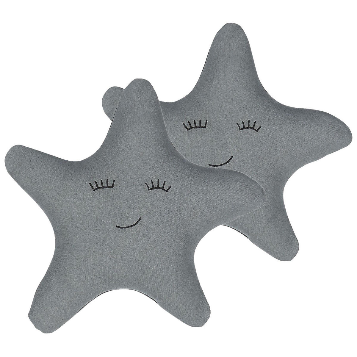 DEKOKISSEN 2er-Set Grau 40/40 cm Bhopal - Grau, Naturmaterialien/Textil (40/40cm) - Beliani
