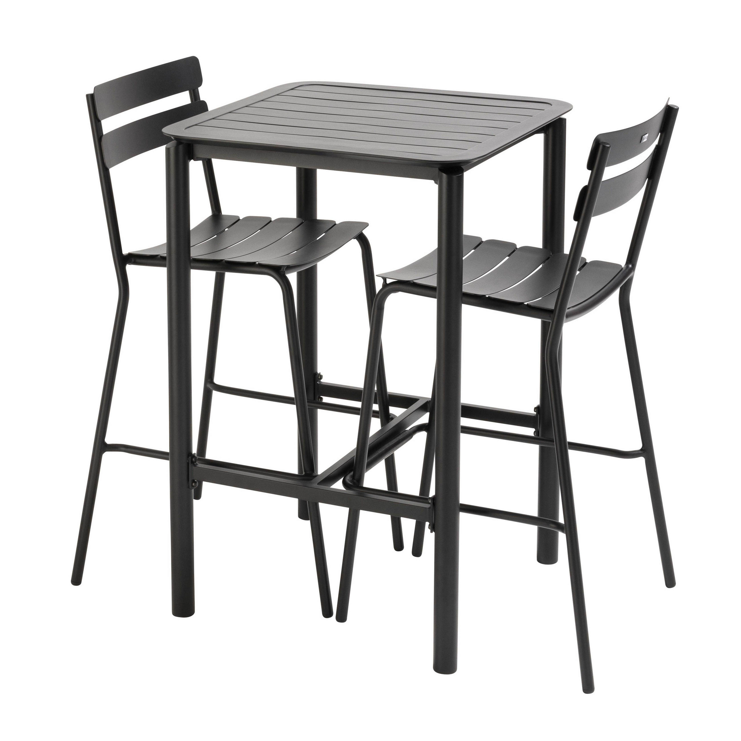 GARTENSET 3-tlg., Schwarz - Schwarz, Metall - Oviala