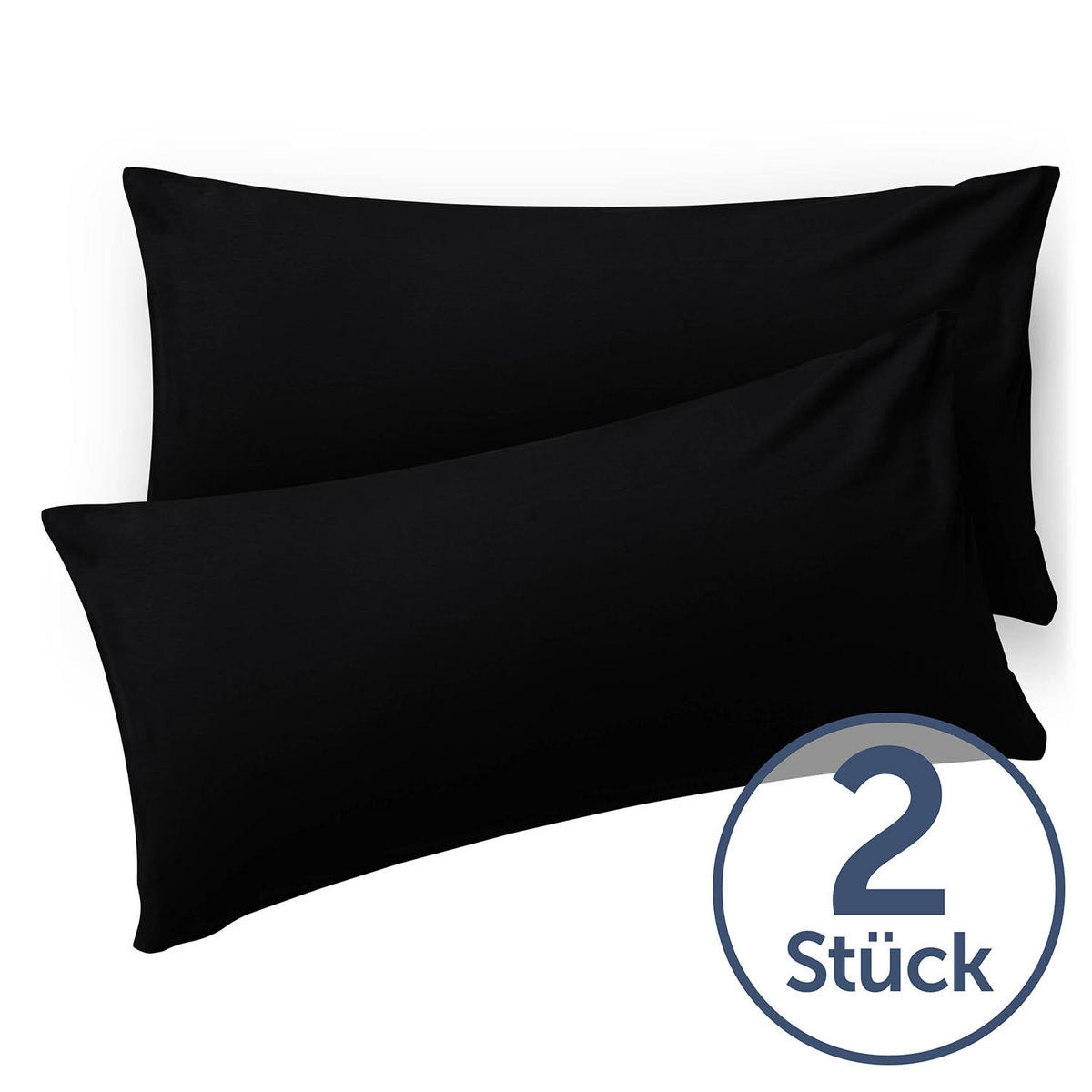 KISSENBEZUG Ellen 40/80 cm, 2er-Set, Schwarz - Schwarz, Textil (80/40cm) - Blumtal