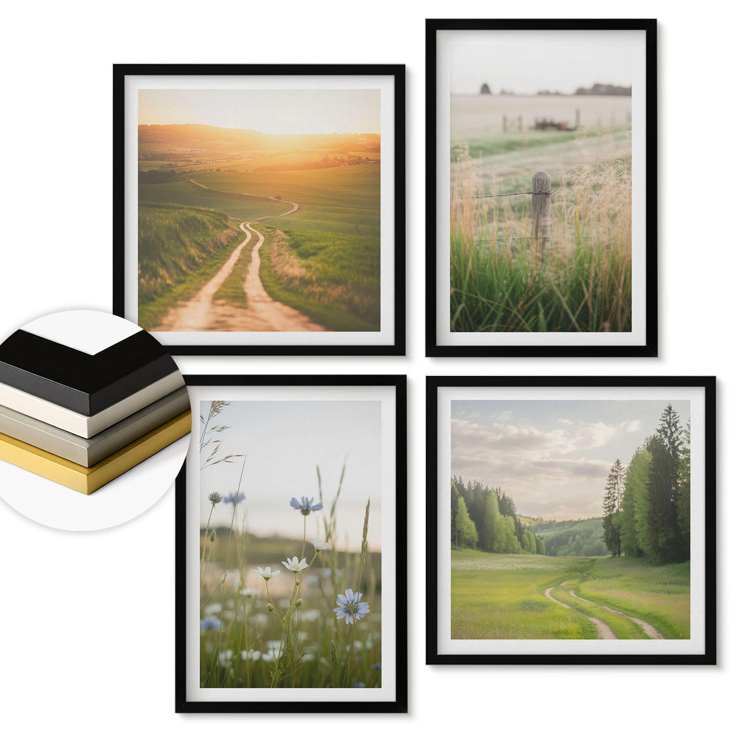 ArtPrintCave Wandbilder Schwarz 50x50 cm