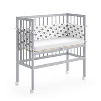 BEISTELLBETT Sophie Grau 94 x 90 cm 1 Seitenschiene - Grau, Holz (94/96/90cm) - VitaliSpa