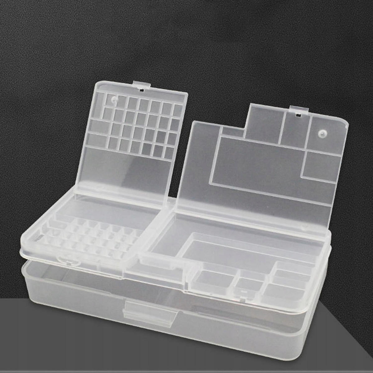AUFBEWAHRUNGSBOX Universal, Sortierbox für elektronische Bauteile, 2-lagig, PP, transparent, 205 x 100 x 45 mm - Multicolor, Kunststoff/Metall (4/10/19cm)