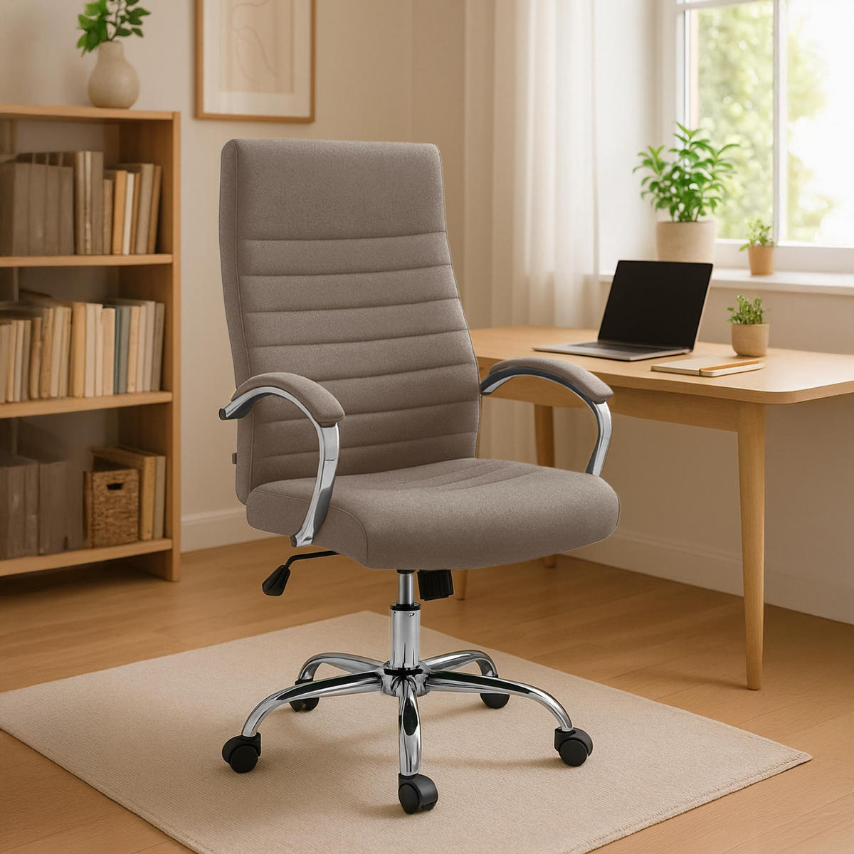 CHEFSESSEL Stoff Taupe - Taupe, Textil/Metall (60/110/68cm) - CLP
