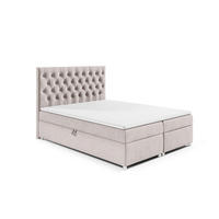 BOXBETT mit Bettkasten Trinity K-14 Bonellfederkern inkl. Topper - Creme, Holz/Holzwerkstoff (200/200cm) - Best For Home