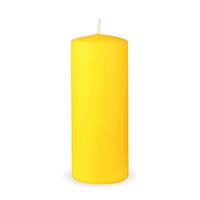 STUMPENKERZEN "Gelb", Größe Ø7cm x Höhe: 16 cm - Hellgelb, Naturmaterialien (7/16cm) - HS Candle