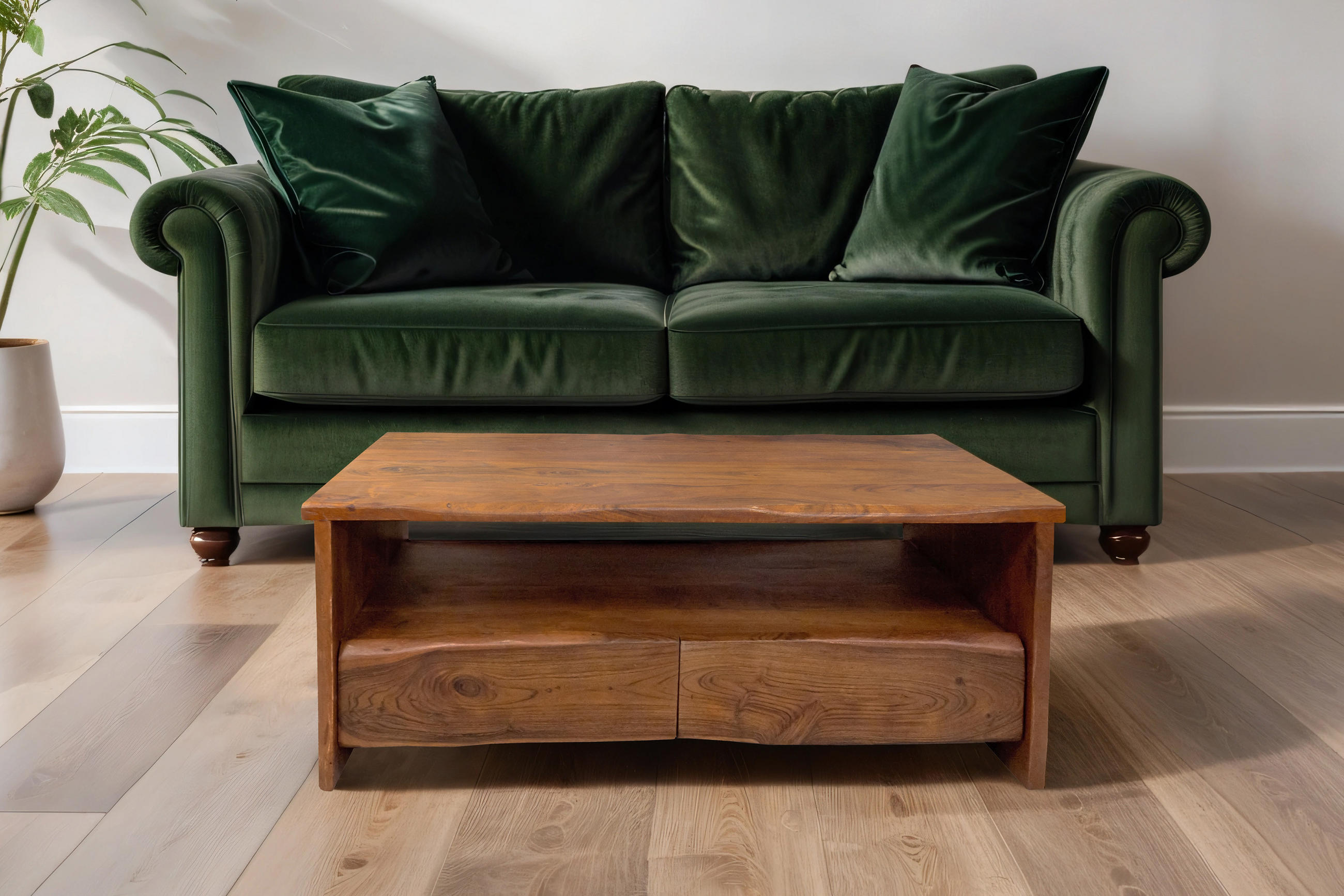 COUCHTISCH Akazie nuss DAHLIA 110 cm - Nussbaumfarben/Braun, Akazienholz/Holz (60/110/45cm) - SAM
