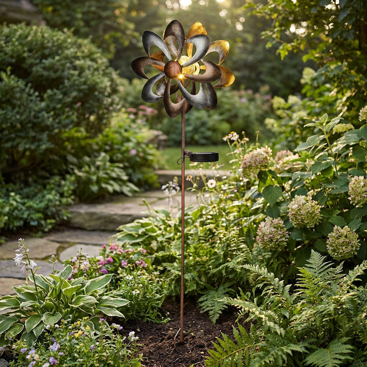 SOLARLEUCHTE Blumen-Design Braun, LED, 92 cm - Braun, Glas (23/12.5/92cm)