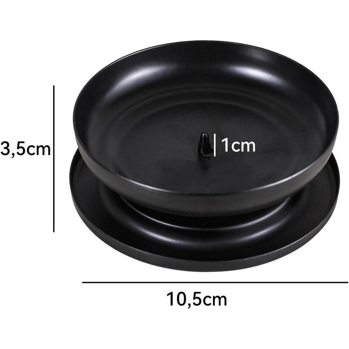 KERZENSTÄNDER Metall Schwarz 10 cm - Schwarz, Metall (10/3/10cm)