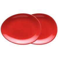 TELLER Set oval 2 tlg. red - Rot, Keramik (17cm) - Luigi Colani Porzellan