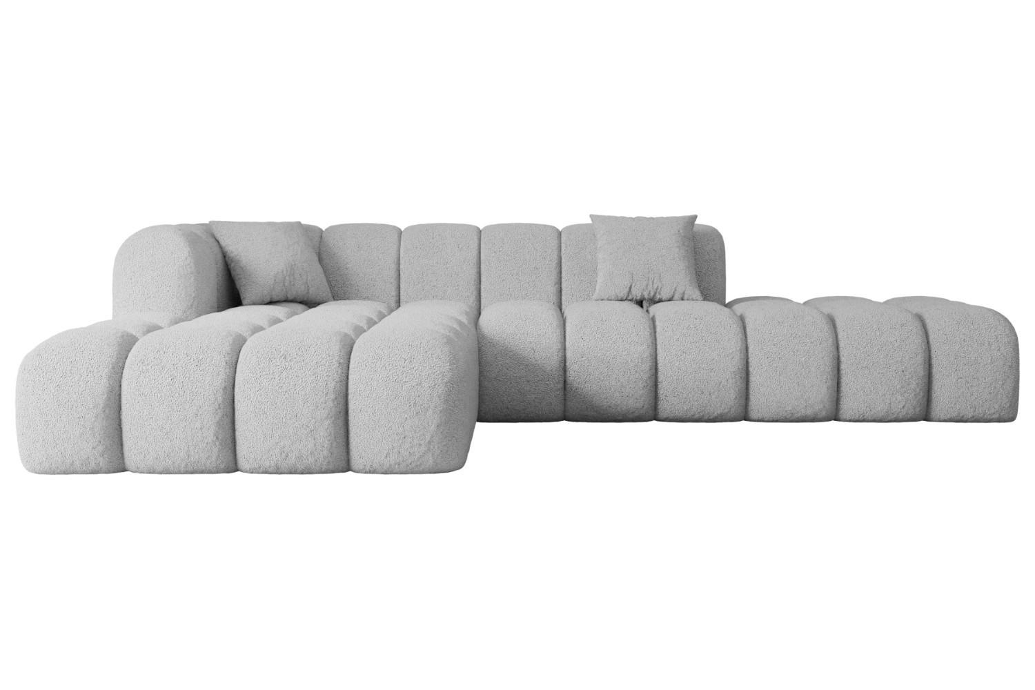 ECKSOFA Ottomane Links OLEA-L2 - 289x176x71 cm Hellgrau - Hellgrau/Schwarz, Holzwerkstoff/Kunststoff (190/309cm) - ALTDECOR