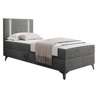 BOXBETT Ono 1, Setite: Links - Schwarz/Grau, Holz/Textil (90/200cm) - MIRJAN24